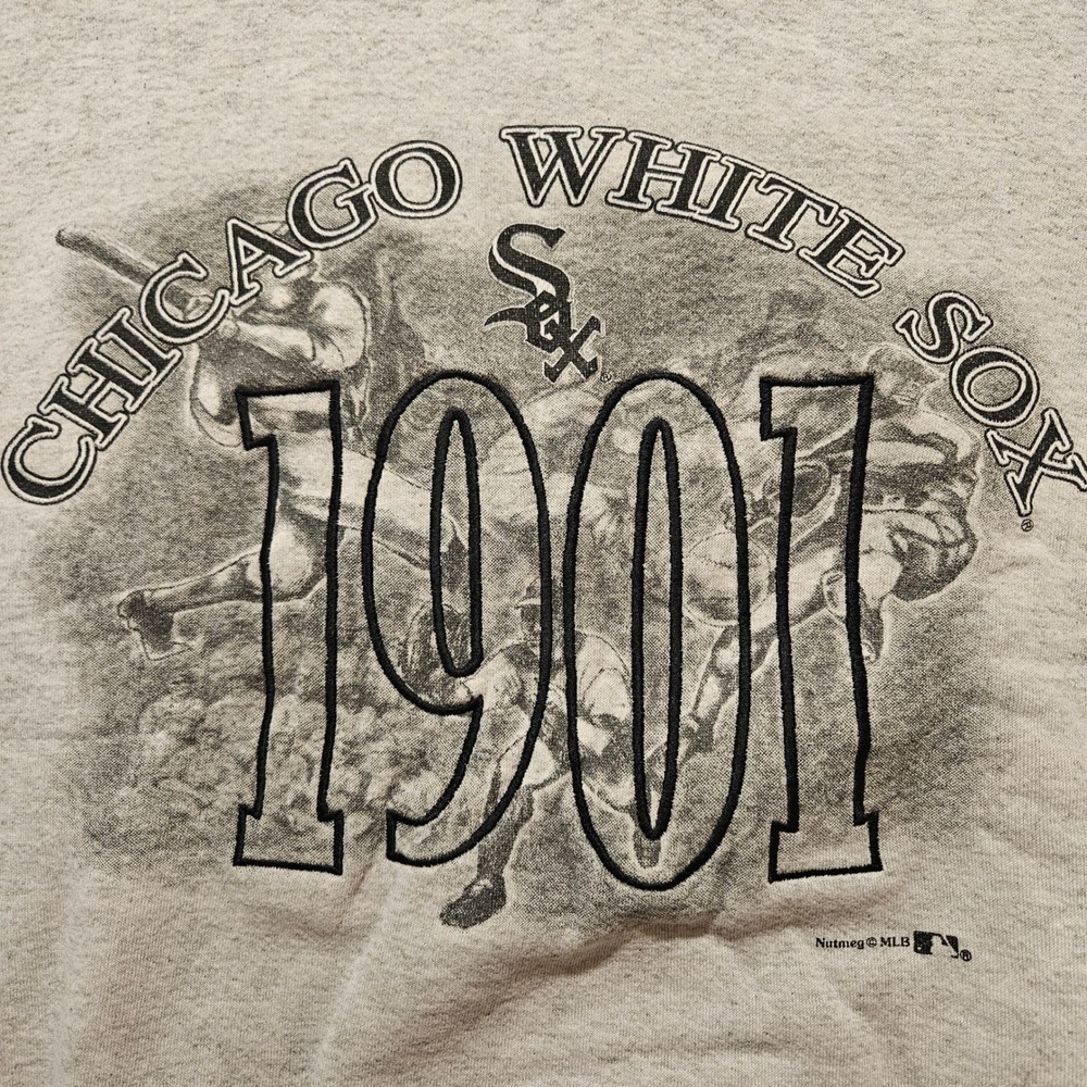 Vintage Chicago White Sox Nutmeg Sweatshirt Mens 2XL Gray MLB 1901 Made in USA - Picture 10 of 14